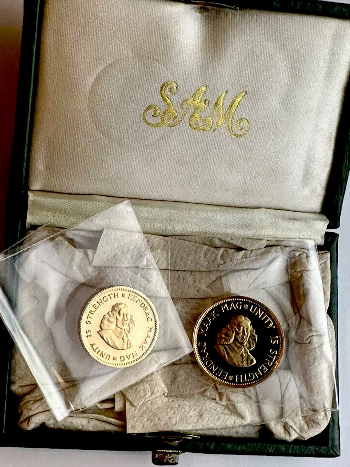 1977 South Africa Gold Proof Coin Set - 2 Rand & 1 Rand - Boxed