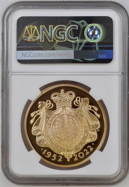 2022 Platinum Jubilee Gold Proof £5 Crown - Coronation Obverse NGC PF70UCAM - Boxed and COA