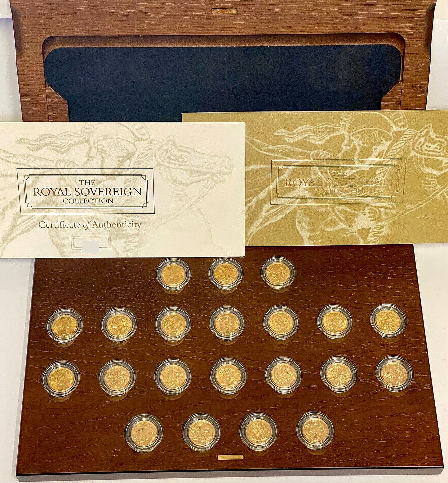 Rare Royal Sovereign Collection 1957 To 2003 - 21 Full Sovereign Coins COA incl.