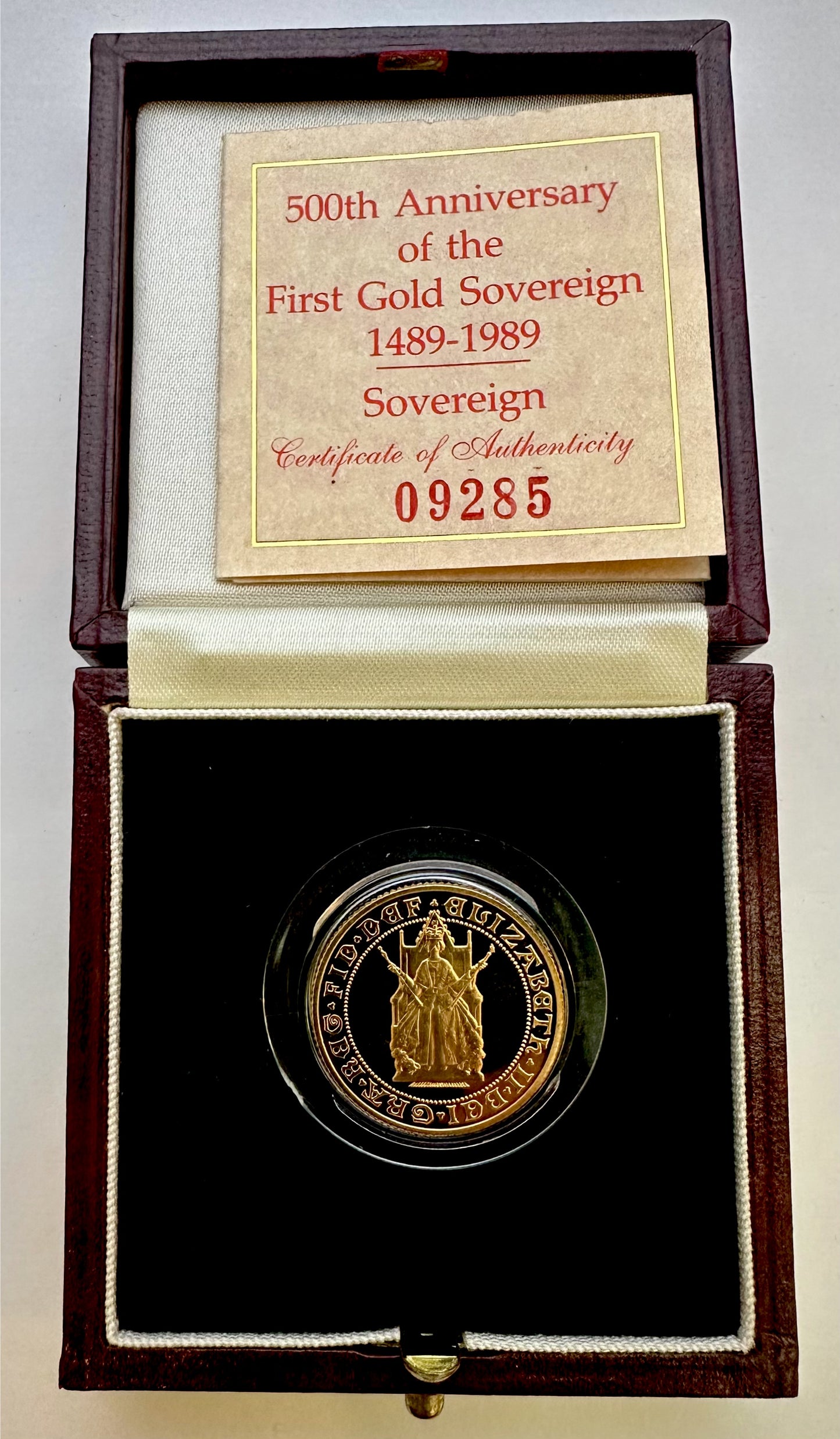 1989 Tudor Rose Gold Proof Sovereign - Boxed and COA