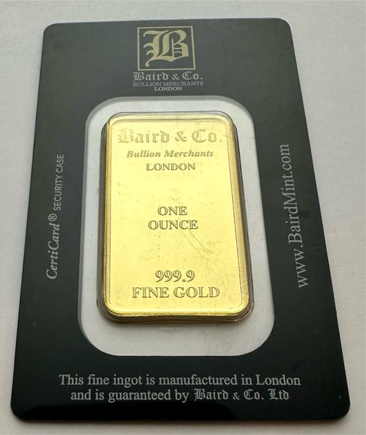 Baird & Co 1 Ounce Gold Bar - Assayed