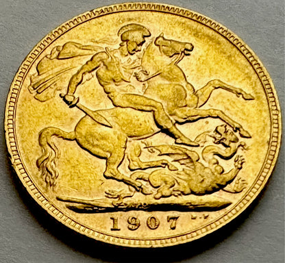 1907 King Edward VII Full Sovereign - Perth