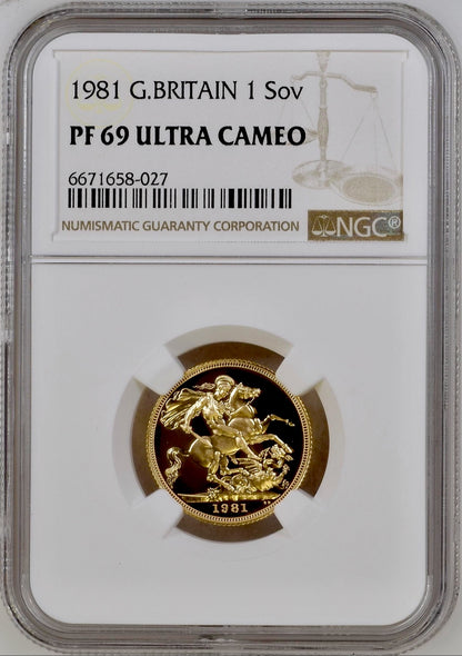 1980 QEII Gold Proof Full Sovereign NGC PF69UCAM