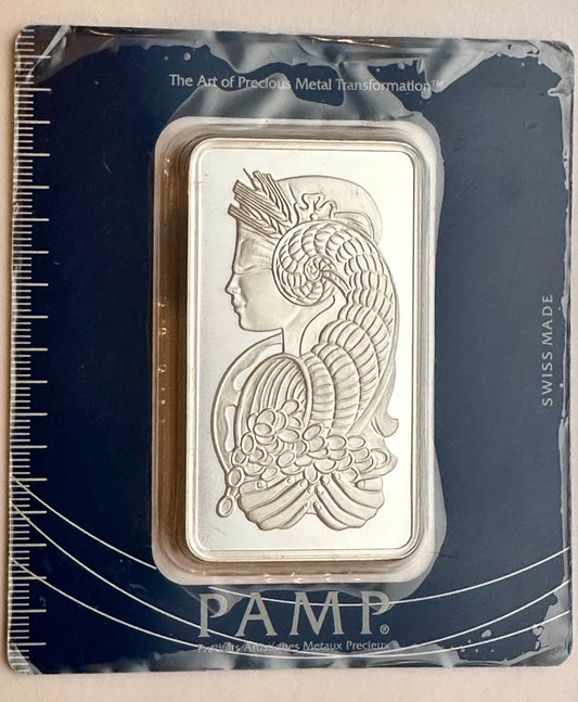 Pamp Suisse 100 Grams Lady Fortuna 999 Fine Silver Bar