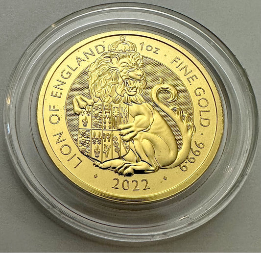 2022 Tudor Beasts Lion of England 1 Ounce 999.9 Gold Bullion