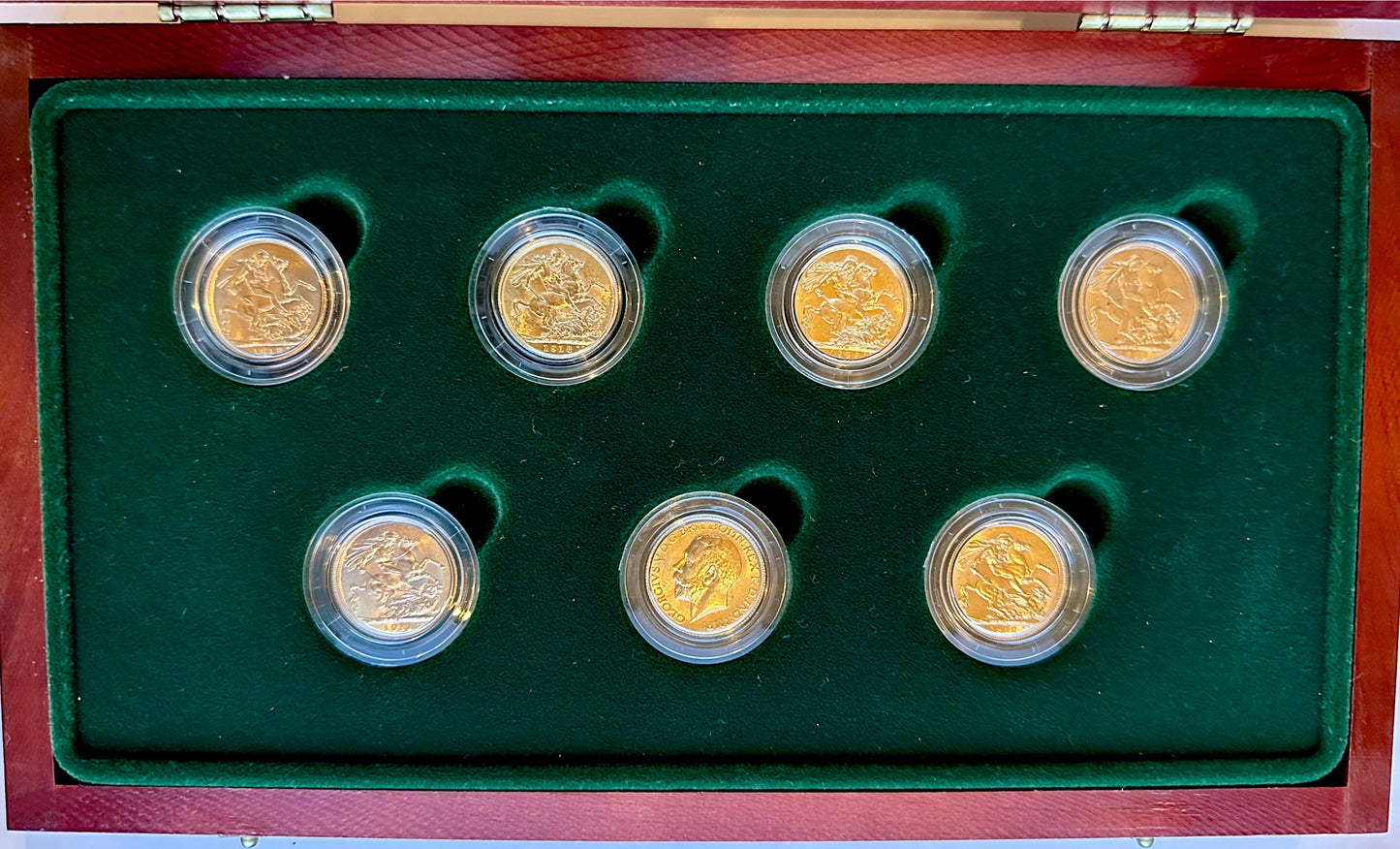 UK George V Full Sovereign Mintmark 7 Gold Coin Set