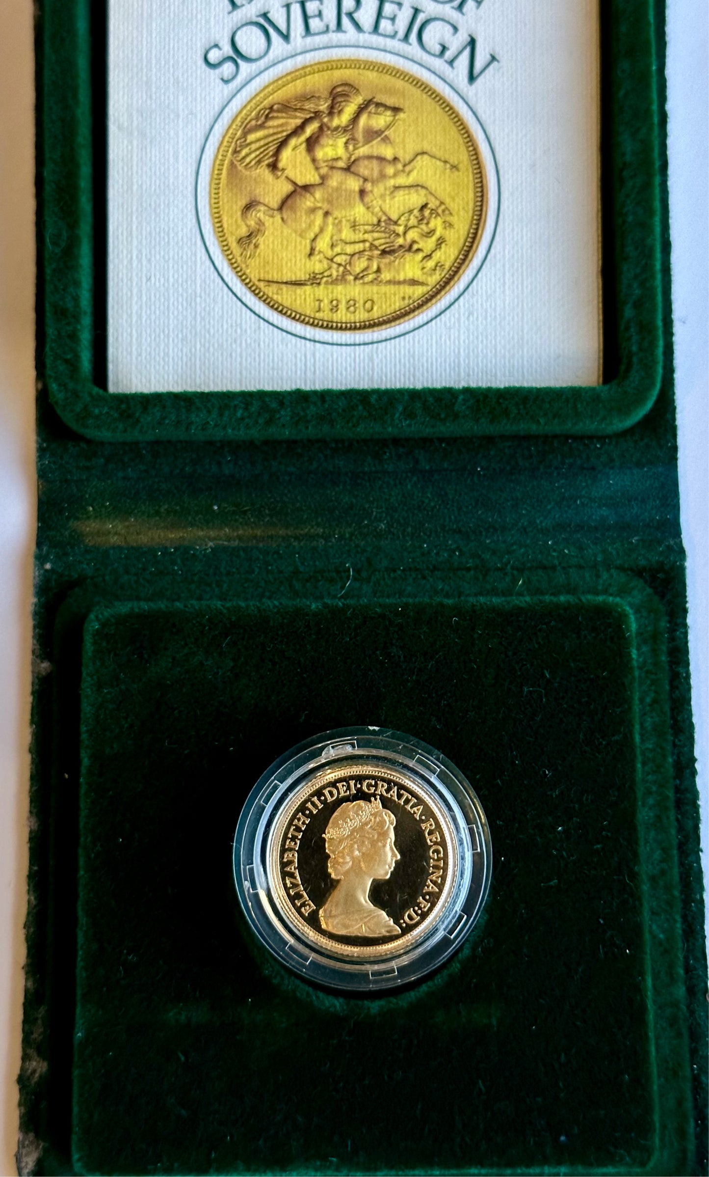 1980 Queen Elizabeth II Gold Proof Sovereign - Boxed and COA