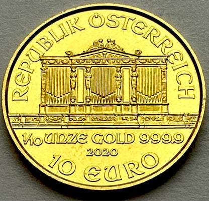 2020 Austrian 1/10oz Philharmonica Gold Coin