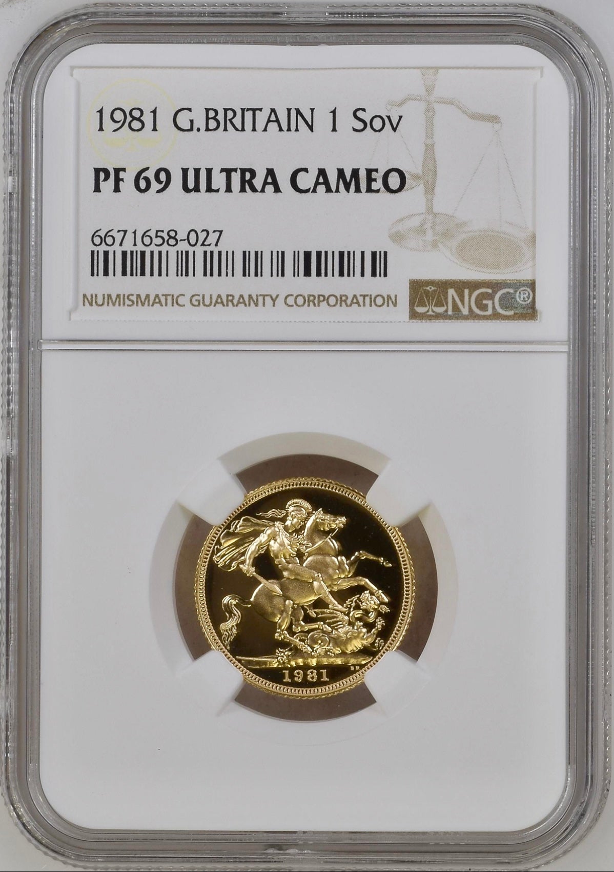 1981 QEII Gold Proof Full Sovereign NGC PF69UCAM