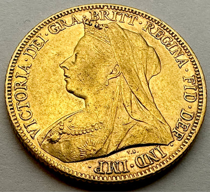 1898 Victoria Old Head Gold Full Sovereign - Melbourne