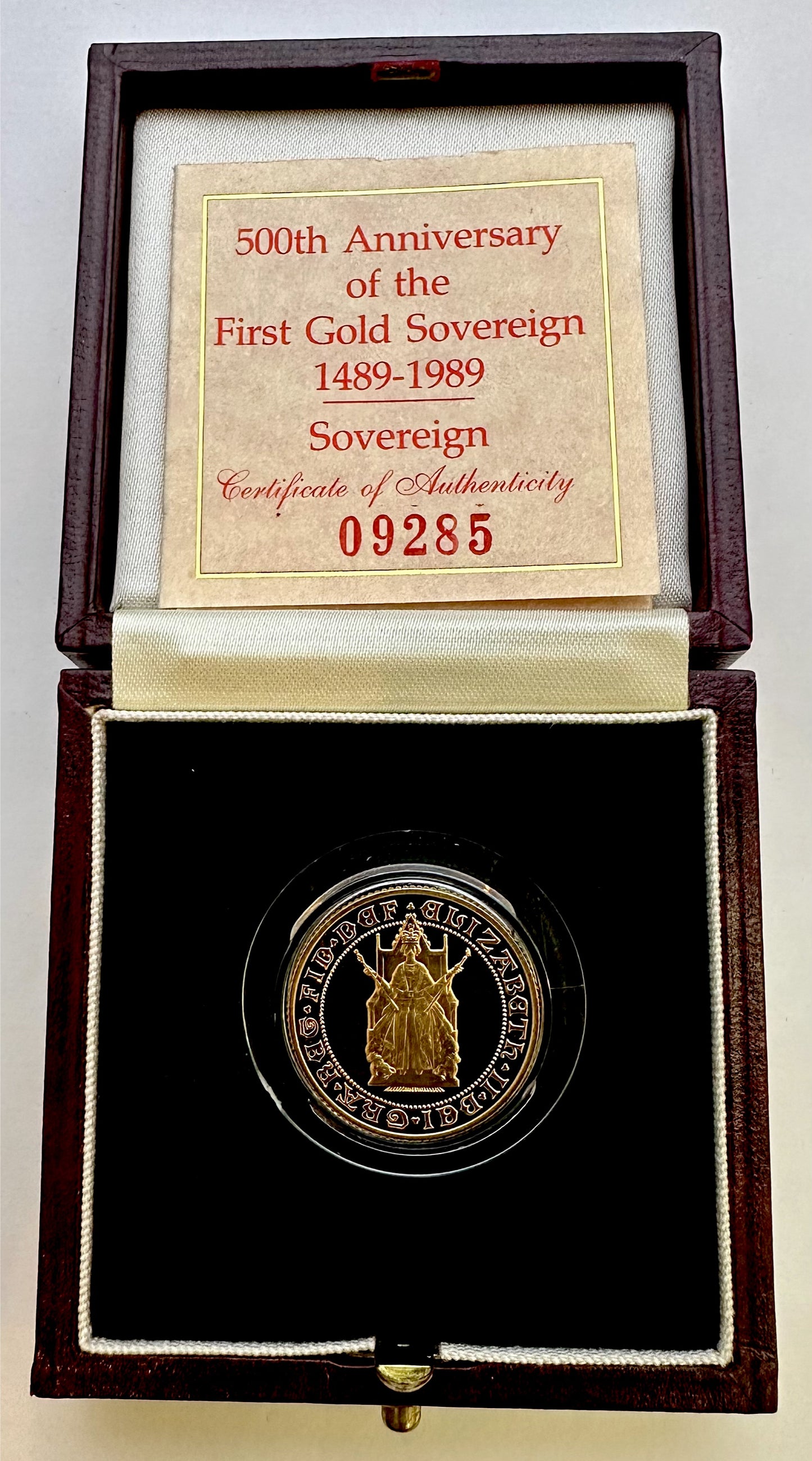 1989 Tudor Rose Gold Proof Sovereign - Boxed and COA