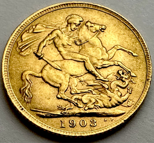 1903 King Edward VII Full Sovereign - Almost Uncirculated