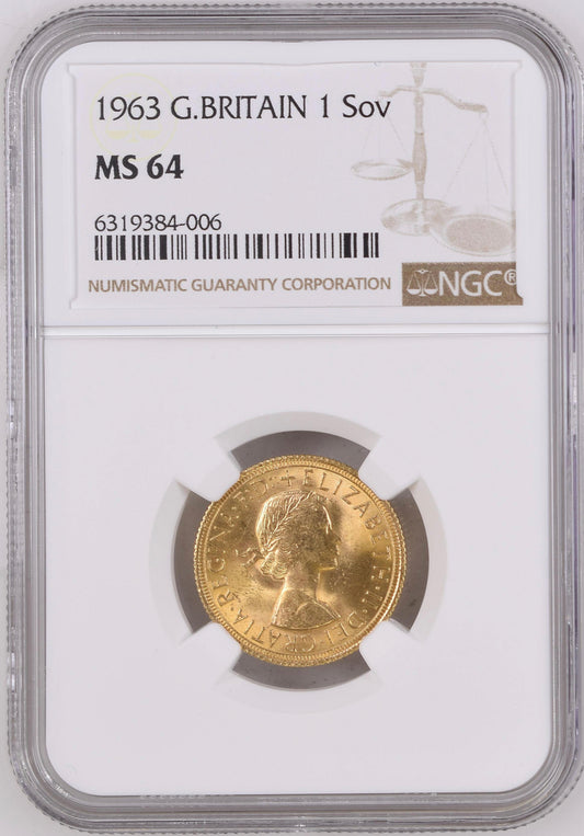 1963 Full Sovereign - NGC MS64