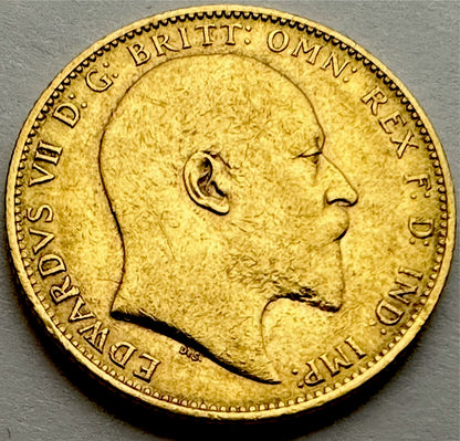 1907 King Edward VII Full Sovereign - Melbourne