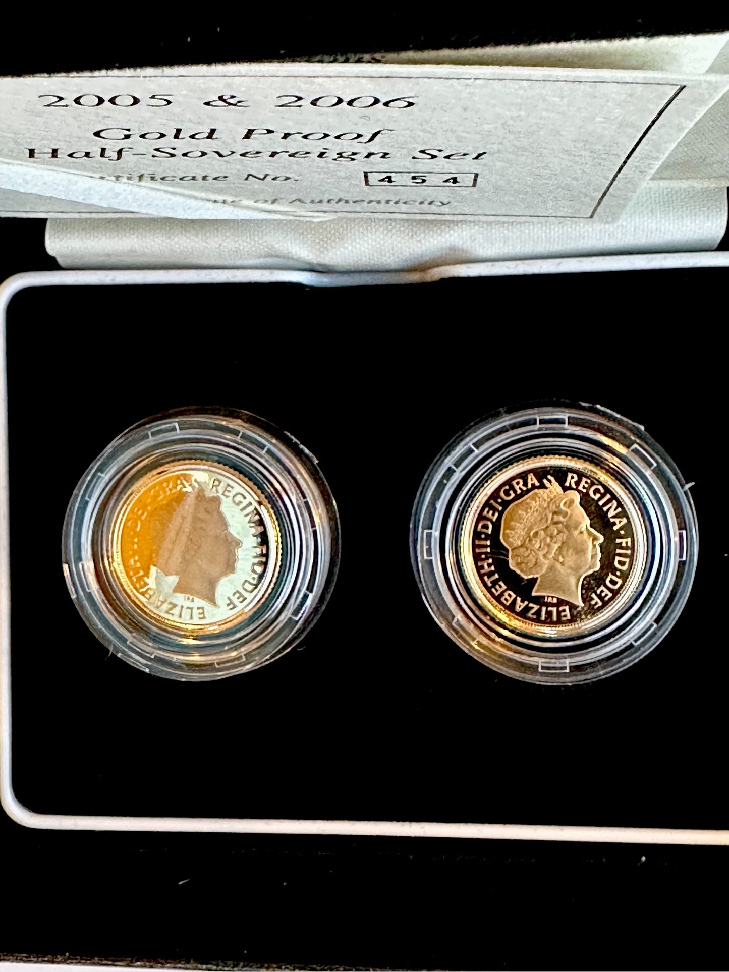 2005 & 2006 Gold Proof Half Sovereigns - Boxed & COA