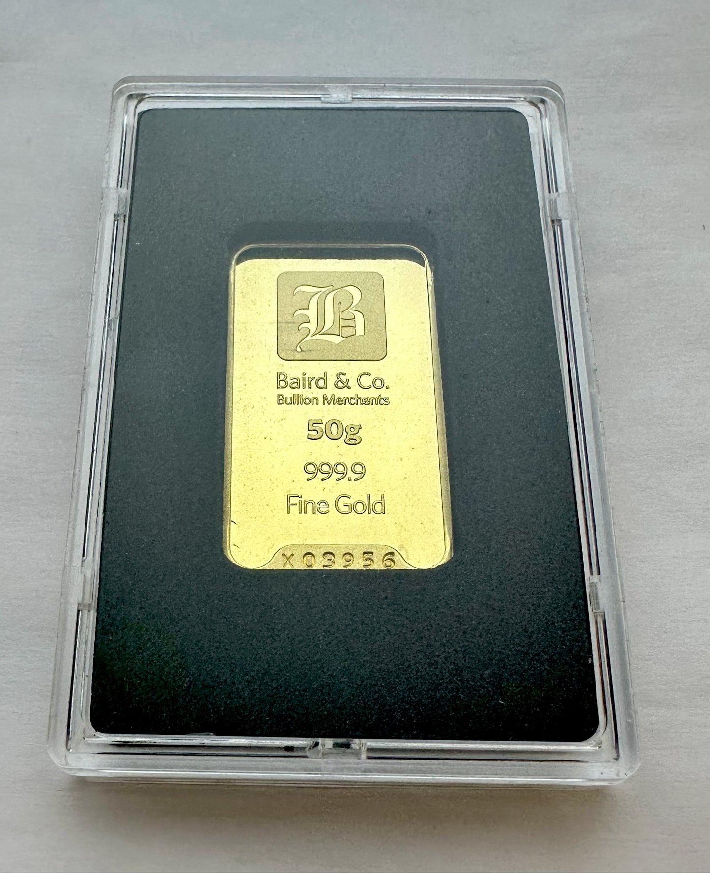 Baird & Co. 50 Grams 999.9 Gold Bar