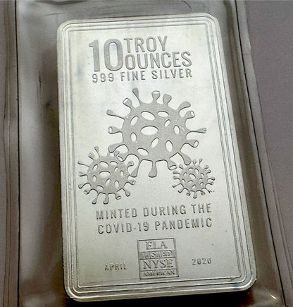 2020 April 10 Ounce Covid 19 999 Fine Silver Bar