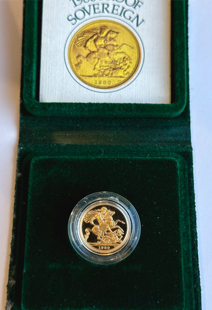 1980 Queen Elizabeth II Gold Proof Sovereign - Boxed and COA